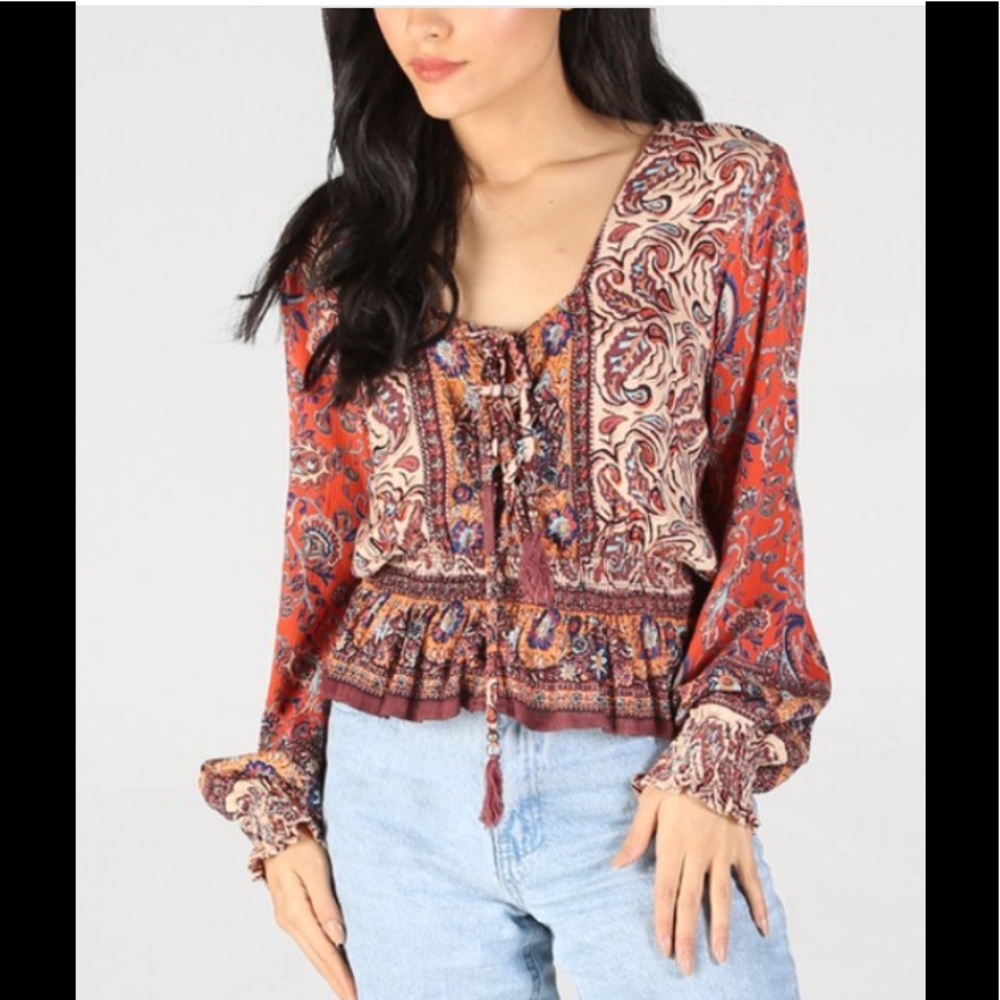 Angie boho smocked top